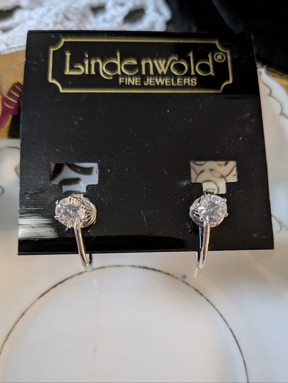 Linden Wold Silver-tone Round Crystal Earrings
